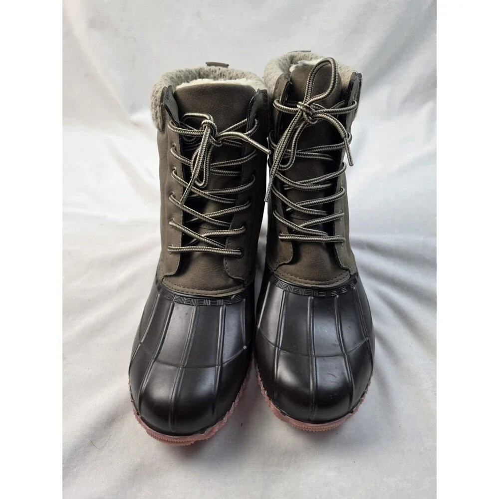 Women's Two Tone June Collar Knit Collar Duck Boots By Maurices. Size 11
